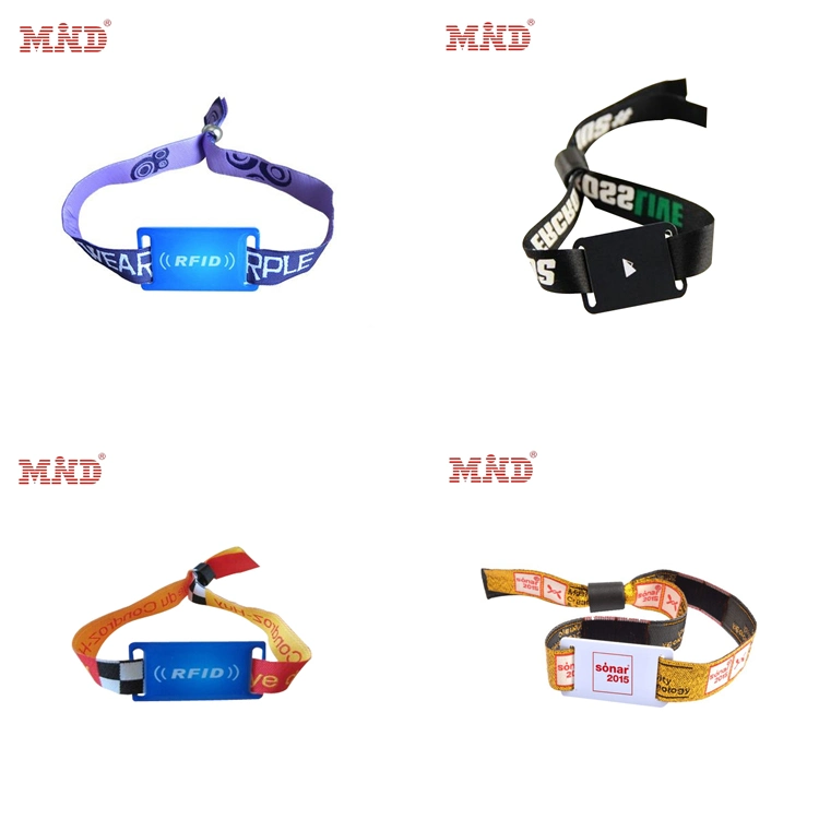 Custom Promotional Items Cheap Disposable RFID Woven Wristband