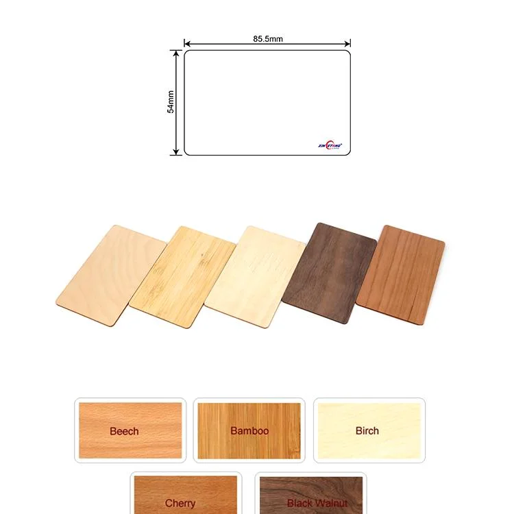 Wholesale Programmable RFID Customize RFID Wooden Card Hotel Key Card