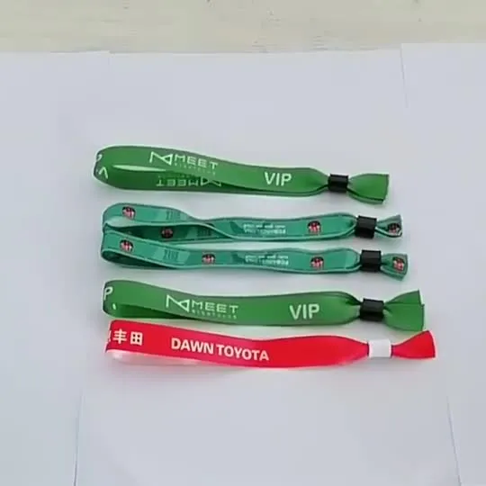 Wholesale Custom Promotional Fashion Polyester Woven Bracelet Nylon RFID NBA Sport Elastic Textile Label Cotton Fabric Disposable Wristband for Events