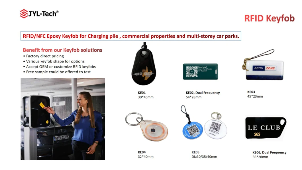 125kHz/13.56MHz Plastic RFID/NFC Key Chain Tag ABS RFID Keyfob