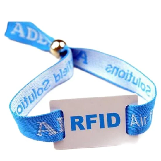 アクセス制御用の RFID/NFC ミニタグを備えたナイロン/ポ​​リエステル編組 RFID リストバンド