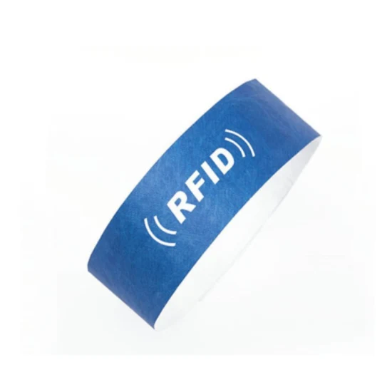 13.56MHz 防水カスタムプリント NFC チップ RFID 使い捨て感熱紙リストバンド UHF 869-960MHz 長距離粘着リストバンド付き